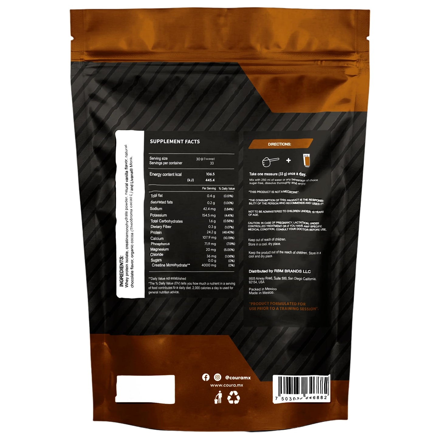 COURA Protein Performance Powder with Creatine, 990g