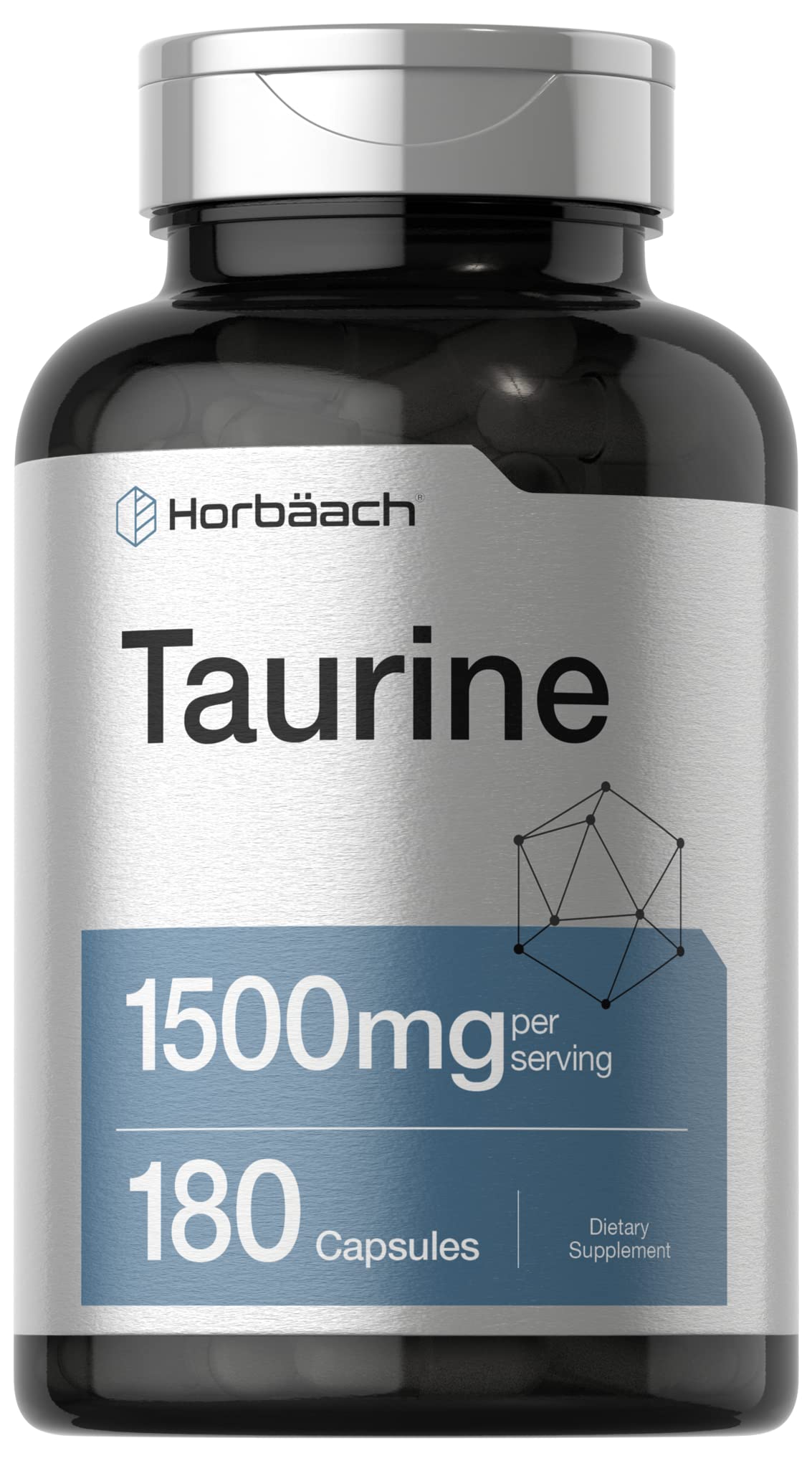Horbäach Taurine 1500mg Capsule, 180 Count