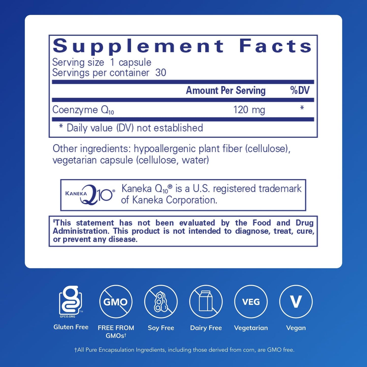 Pure Encapsulations CoQ10 120 mg Capsule, 30 Capsules