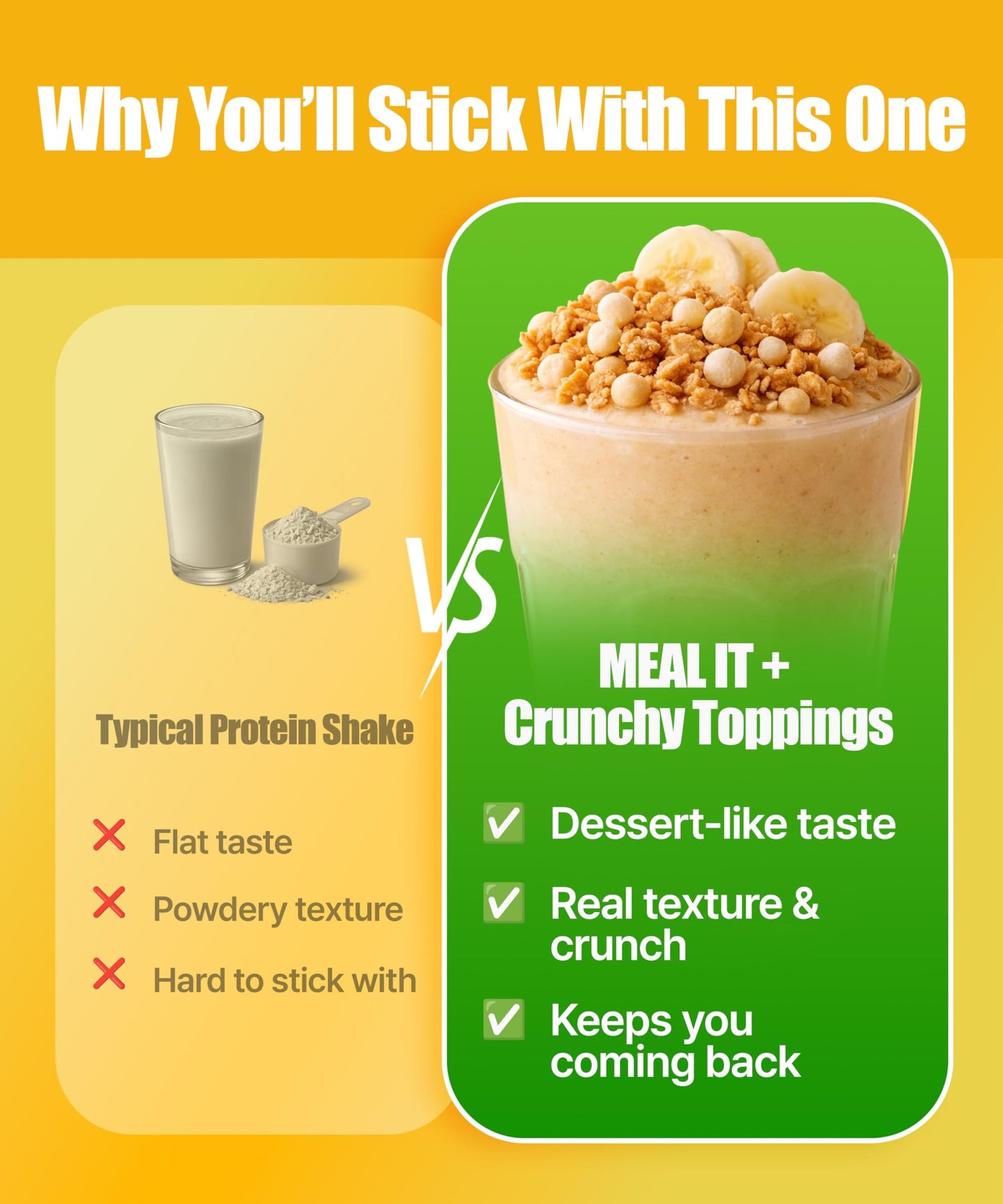 MEAL IT Banana Protein Shake with Oat Crunch & Korean Streusel Crumble Powder, Pack of 7