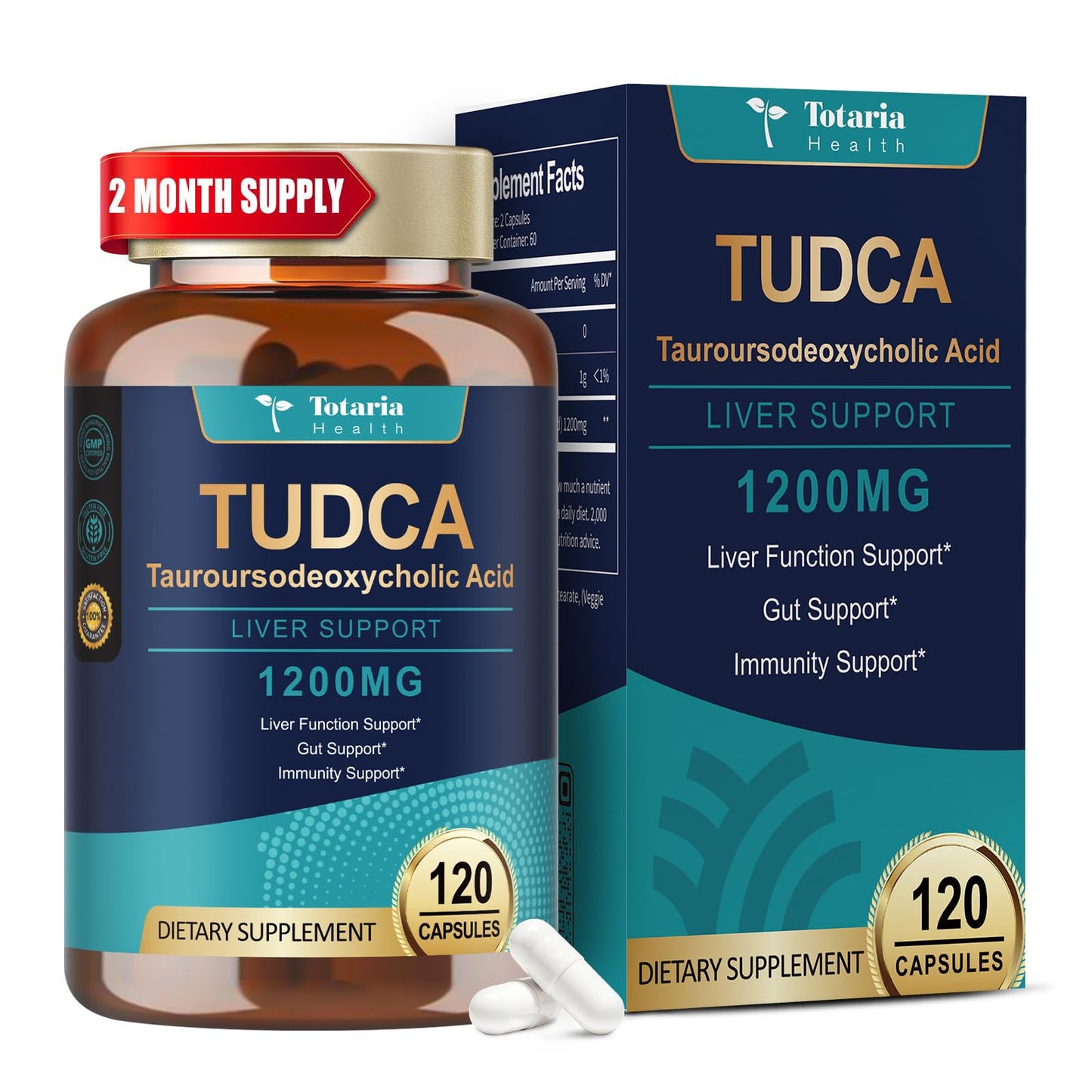 Totaria TUDCA Supplement 1200mg Capsules 120