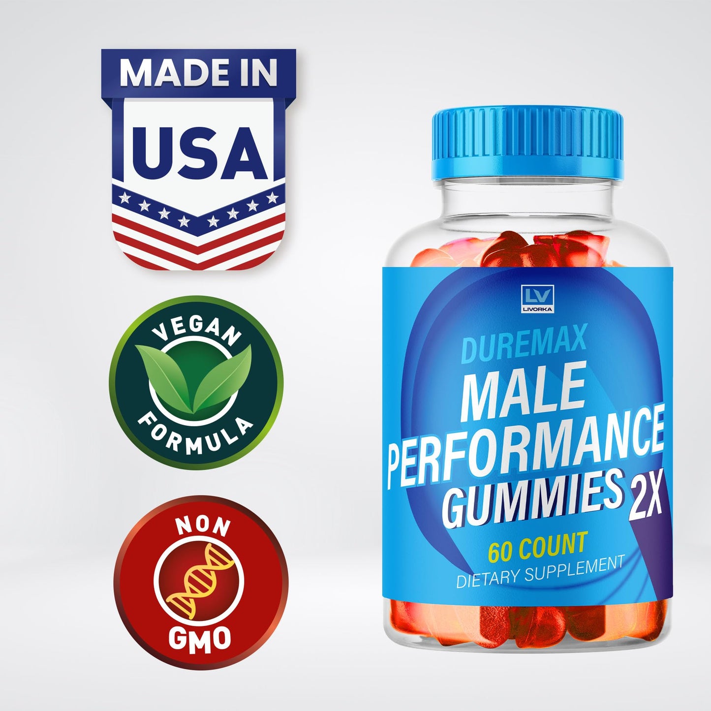 LIVORKA Duremax Max Performance Gummies, 180 Count