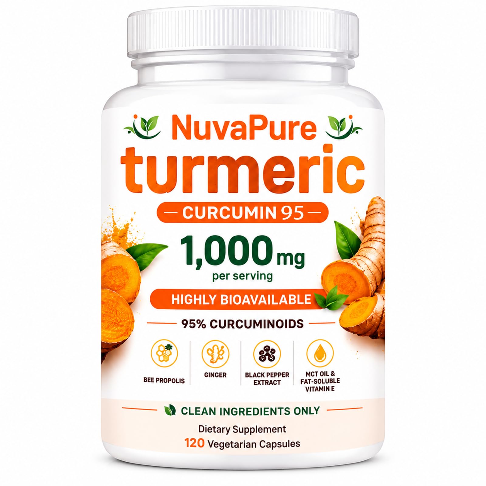 Voyabarefoot Nuvapure Turmeric with Black Pepper Capsule, 120 Count