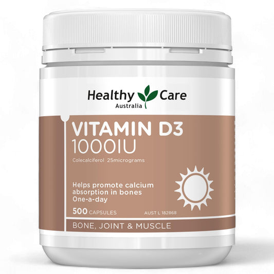 Healthy Care Vitamin D3 1000IU Capsules 500 Count