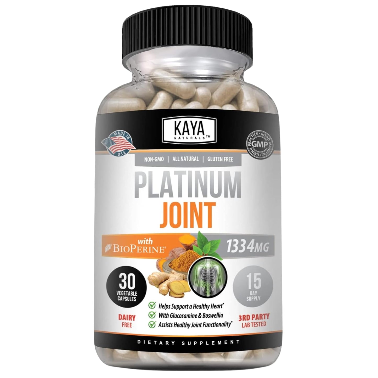 Kaya Naturals Platinum Mobility Turmeric Capsule, 60 Count