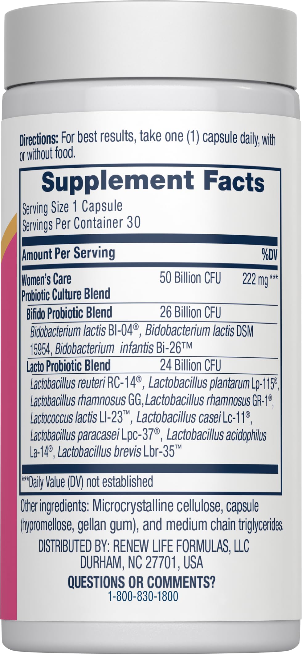 Renew Life Women's Probiotic Capsules, 30 Count