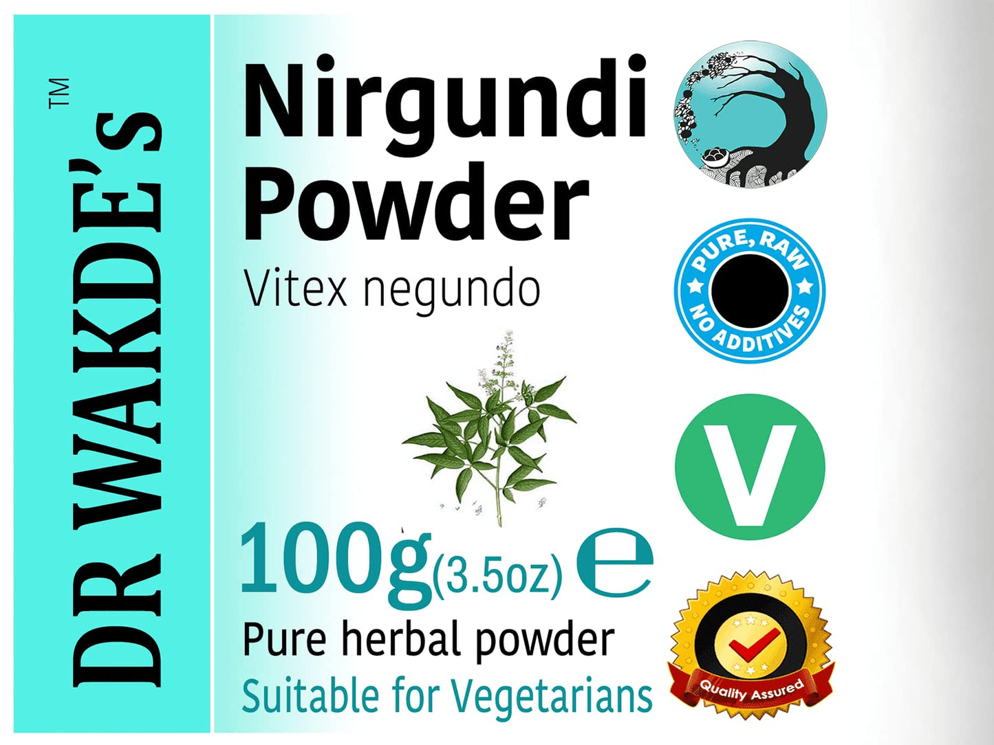 DR WAKDE's Nirgundi (Vitex negundo) Powder, 3.53 Ounce (Pack of 1)