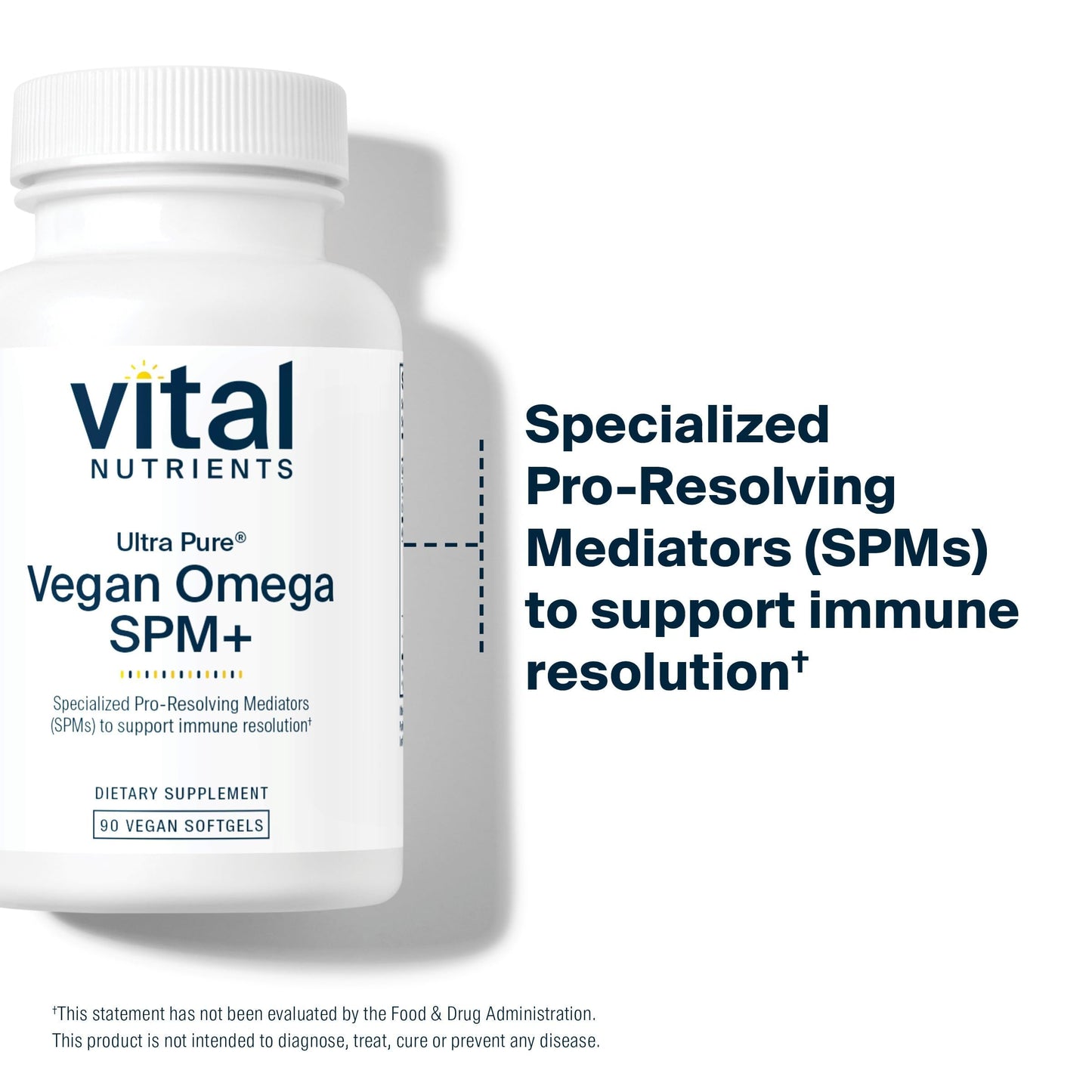Vital Nutrients Ultra Pure Vegan Omega SPM+ - Vegan Specialized Pro-Resolving Mediators (SPM) Omega-3 Supplement - Minor Joint Discomfort Relief* - Gluten, Dairy, Soy Free, Non-GMO Softgels 90