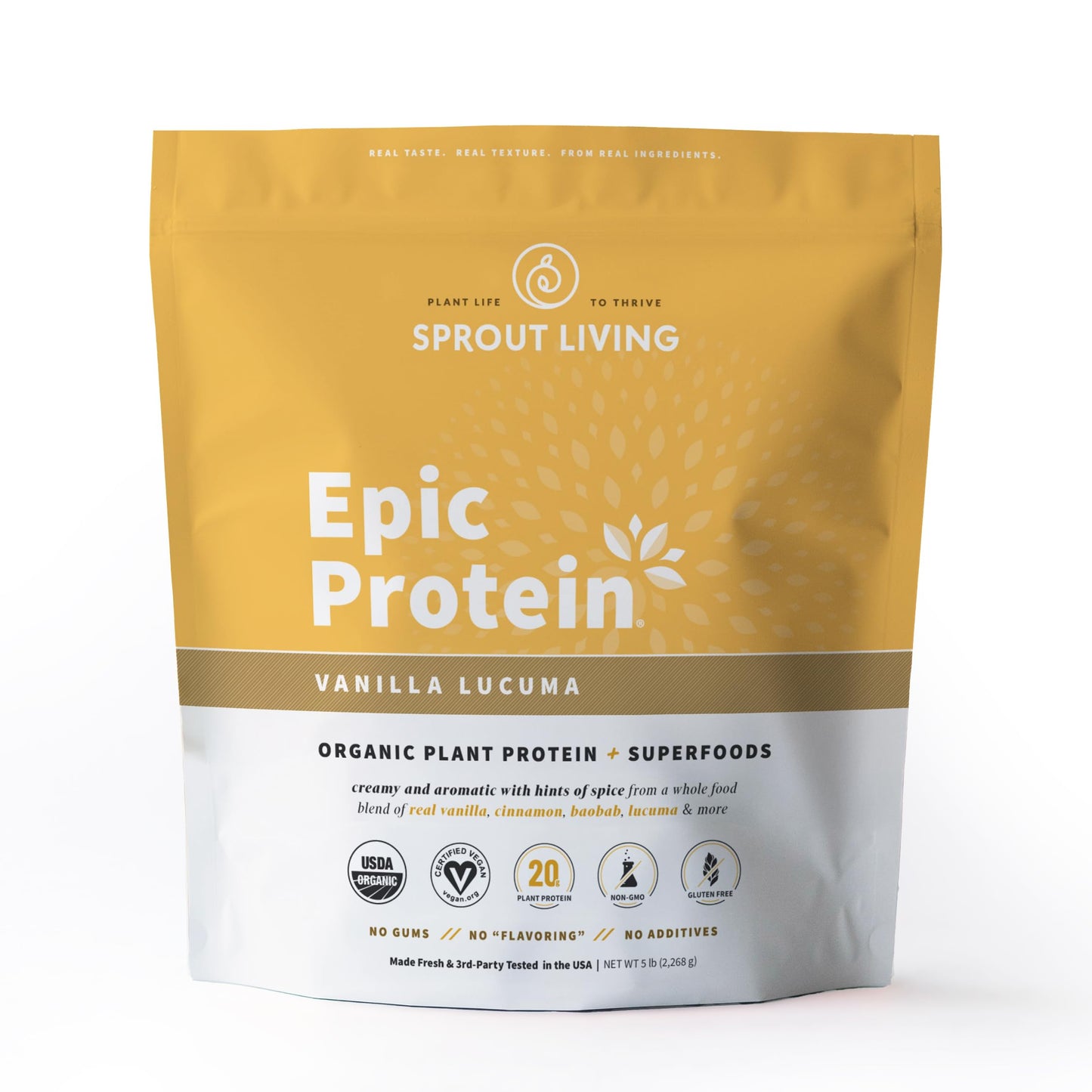 Sprout Living Epic Protein Plant-Based Protein & Superfoods Powder Vanilla Lucuma, 80 Servings