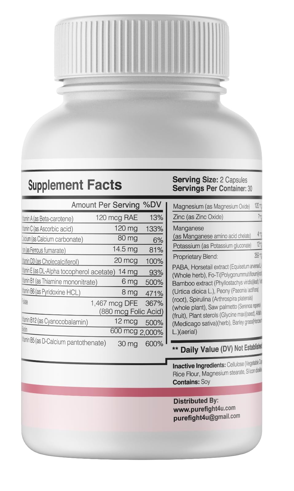 PureFight4U Restolin Hair Support Supplement 60 Capsules