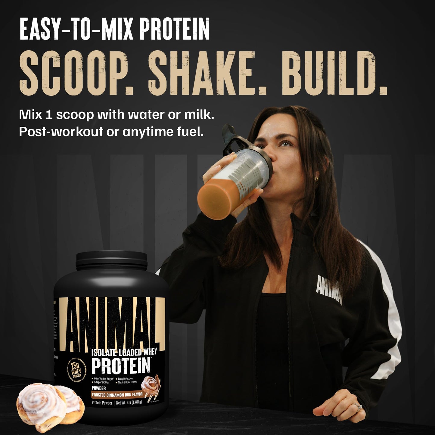 Animal Whey Isolate Protein Powder - Frosted Cinnamon Bun 64 Servings