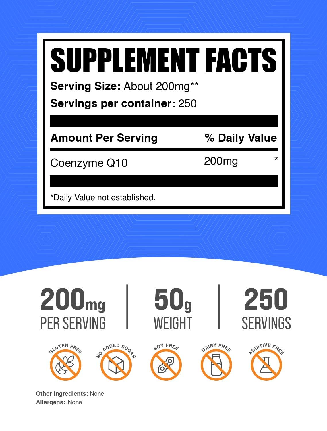 BulkSupplements Coenzyme Q10 Powder 200mg 1.76 oz