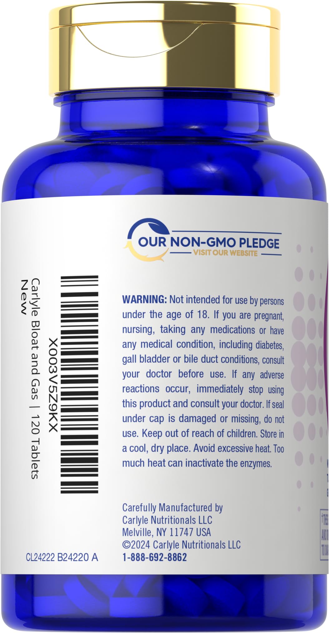 Carlyle Bloat & Gas Support for Men & Women 120 Tablets