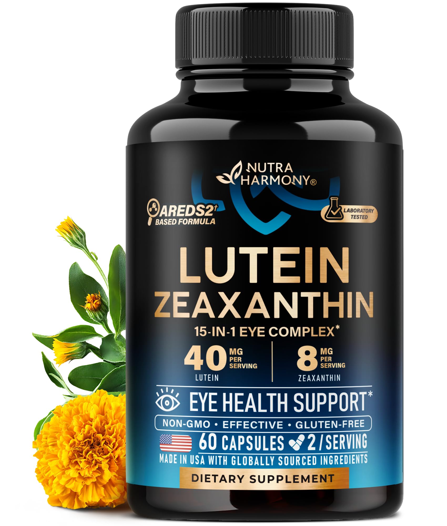 NUTRAHARMONY Eye Vitamins Lutein and Zeaxanthin Supplements Capsule 60 Capsules