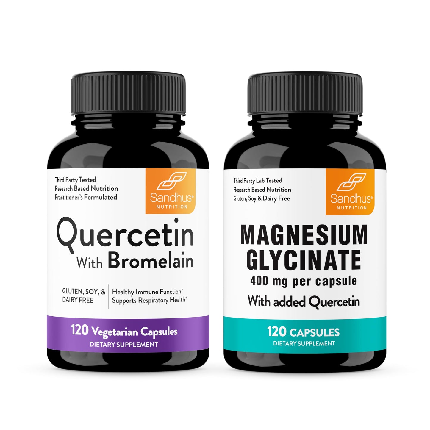 Sandhu's Quercetin with Bromelain & Magnesium Glycinate Complex Capsules, 240 Capsules