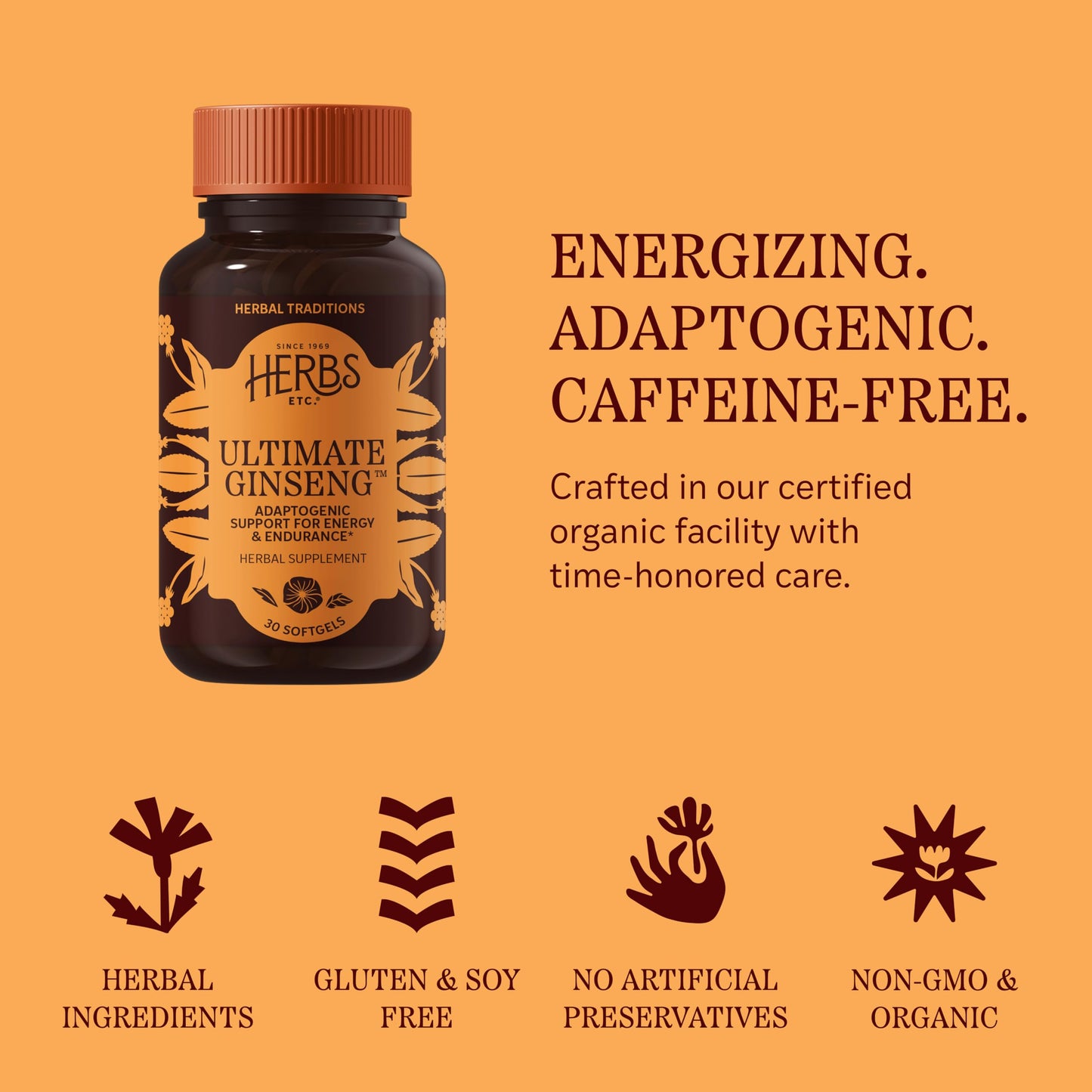 Herbs Etc. Ultimate Ginseng Softgels 30 Count