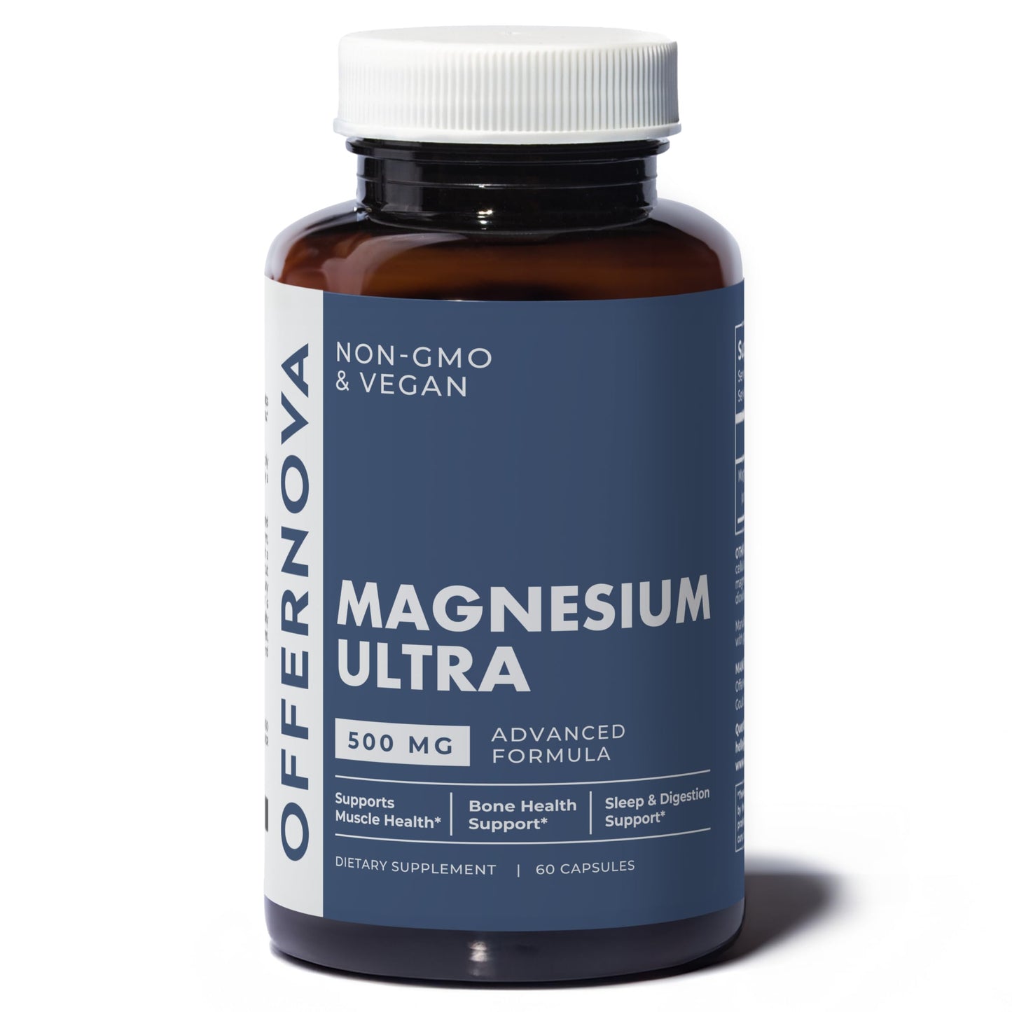 Offernova Magnesium Ultra High Absorption 500mg Vegan Magnesium Citrate & Oxide Capsule, 60 Count
