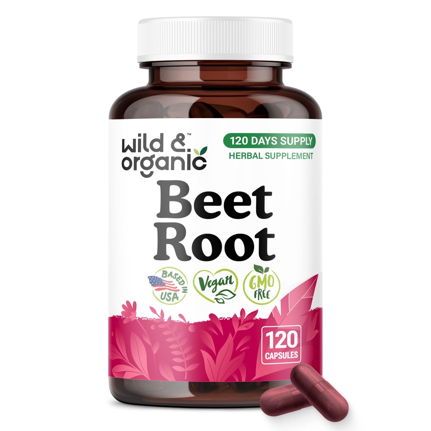 Wild & Organic Beet Root Capsules 120 Count