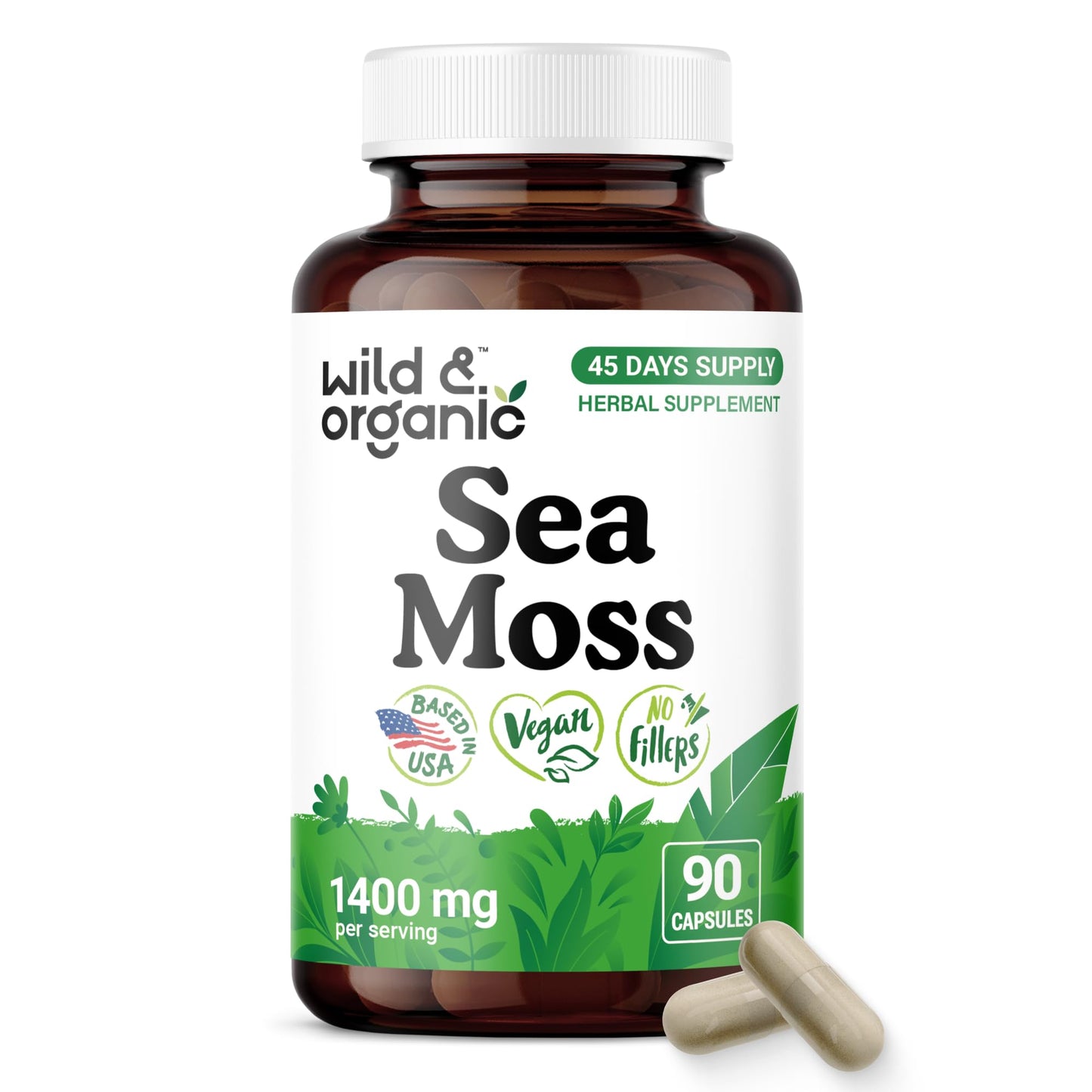 Wild & Organic Sea Moss Capsules 90 Count