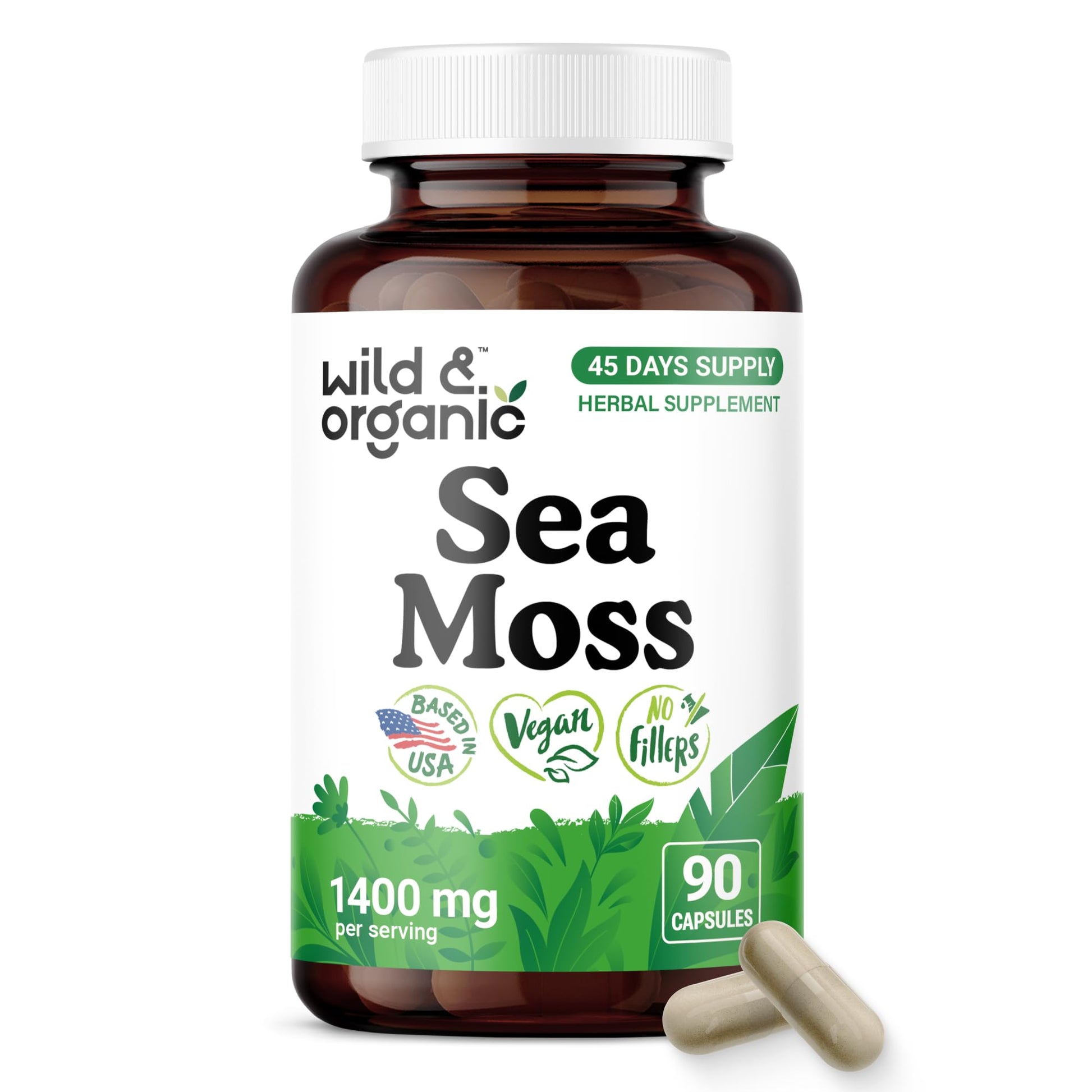 Wild & Organic Sea Moss Capsules 90 Count