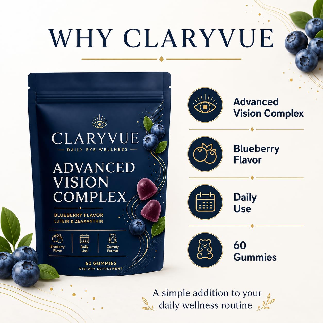 Youth & Earth Claryvue Advanced Vision Complex Gummies 60 Count