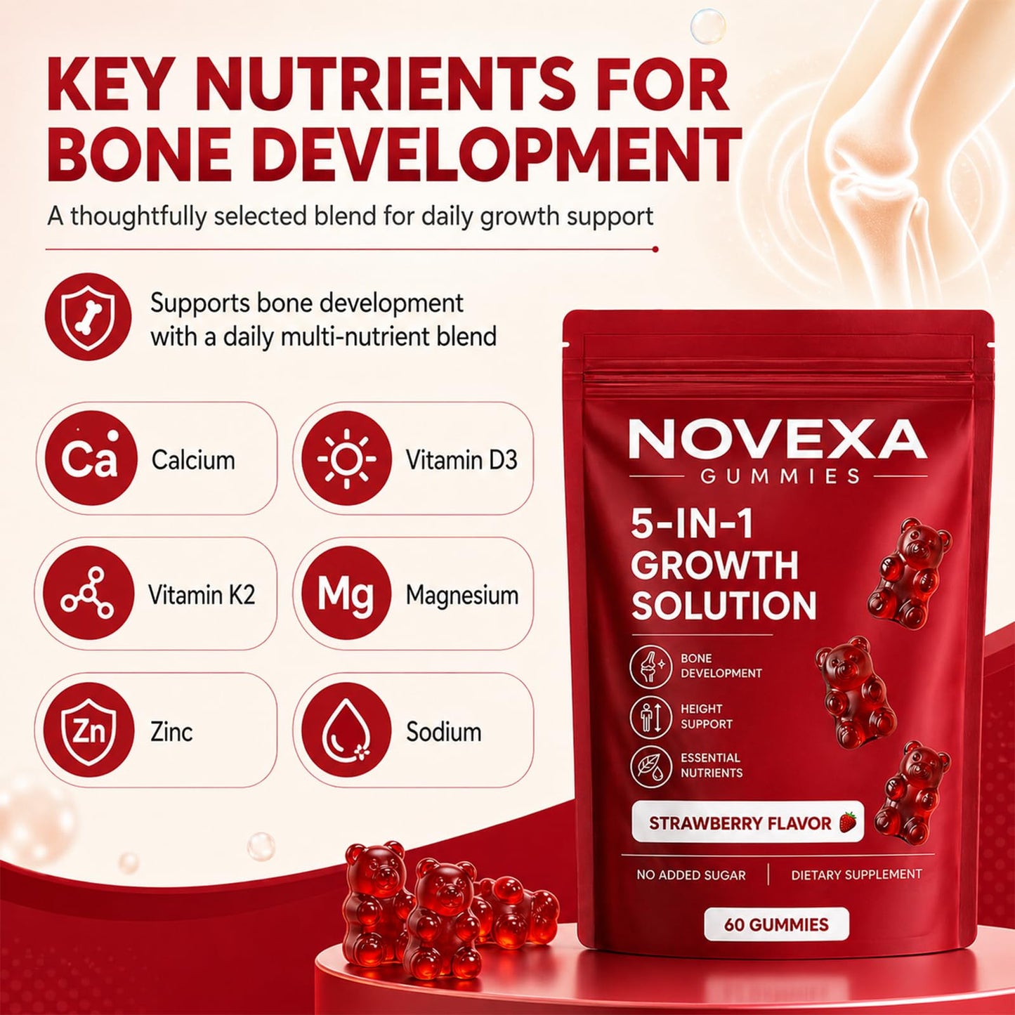 MORTAINE Novexa Growth Gummies Gummy 60 Count