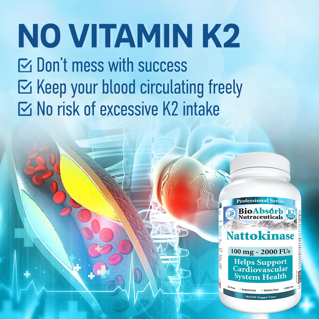 Bio Absorb Nutraceuticals Nattokinase Supplement Capsule, 180 Count