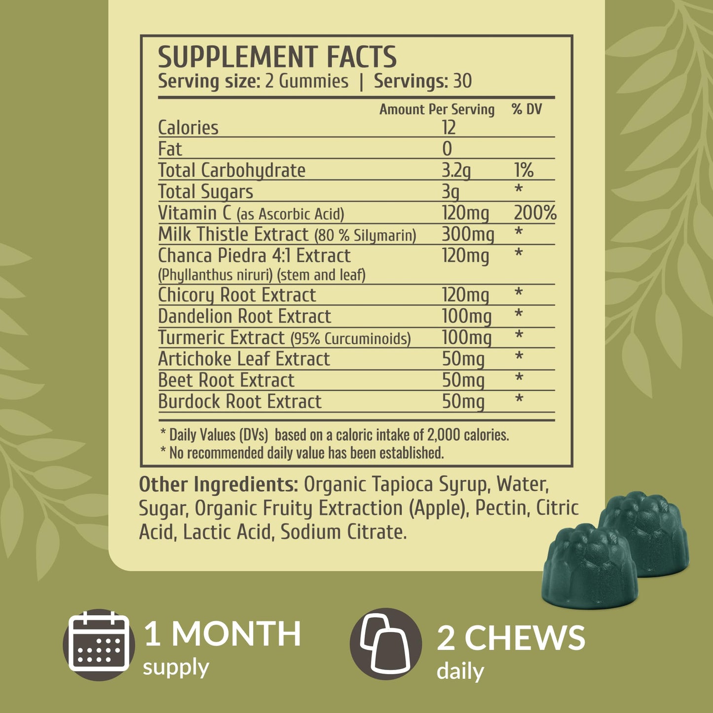 HERBAMAMA Liver Support Gummies 60 Count