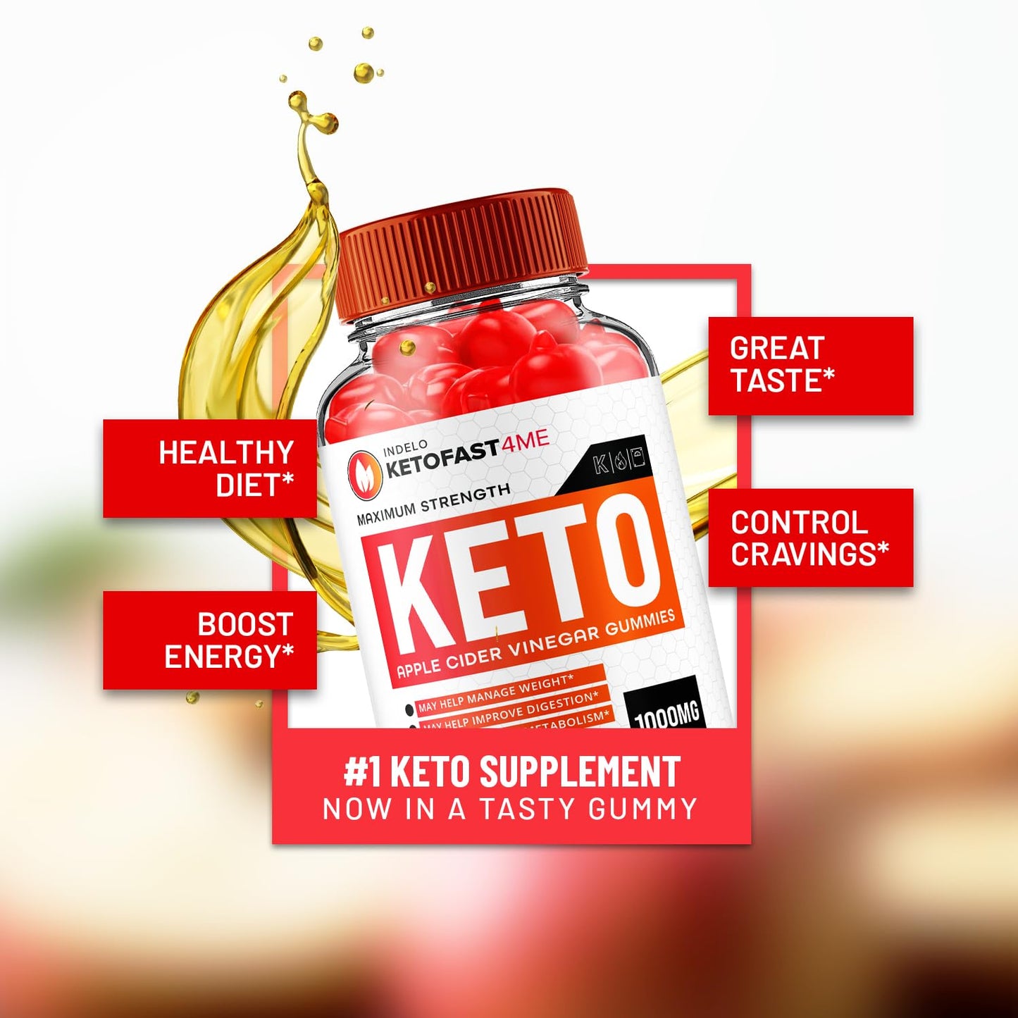 Indelo KetoFast4Me ACV Gummies, 120 Gummies
