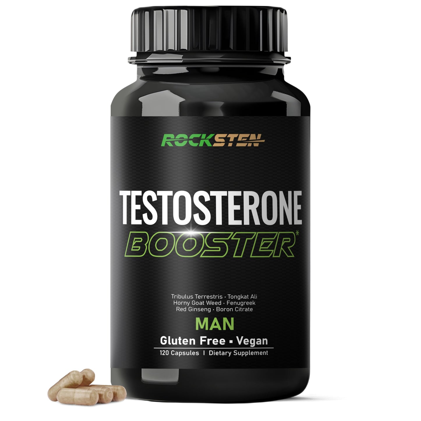 RockSten Testosterone Booster Capsules 120 Count