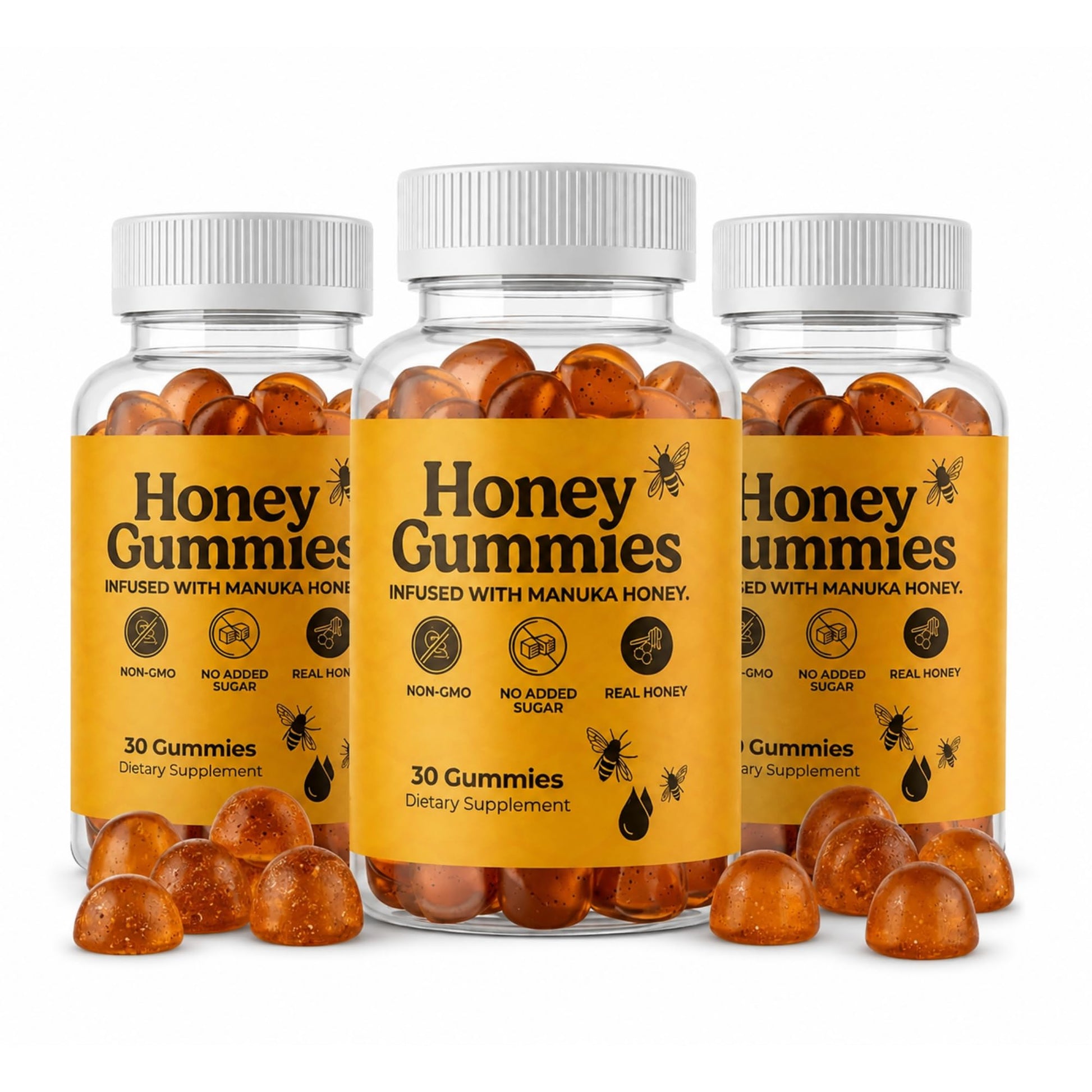 HoneyGummies New-Zealand Manuka Honey MGO 83+ Shilajit, Ashwagandha & Sea Moss Blood Flow, Stamina & Male Vitality Support – Sugar Free, Non-GMO, Made in USA Gummy 1