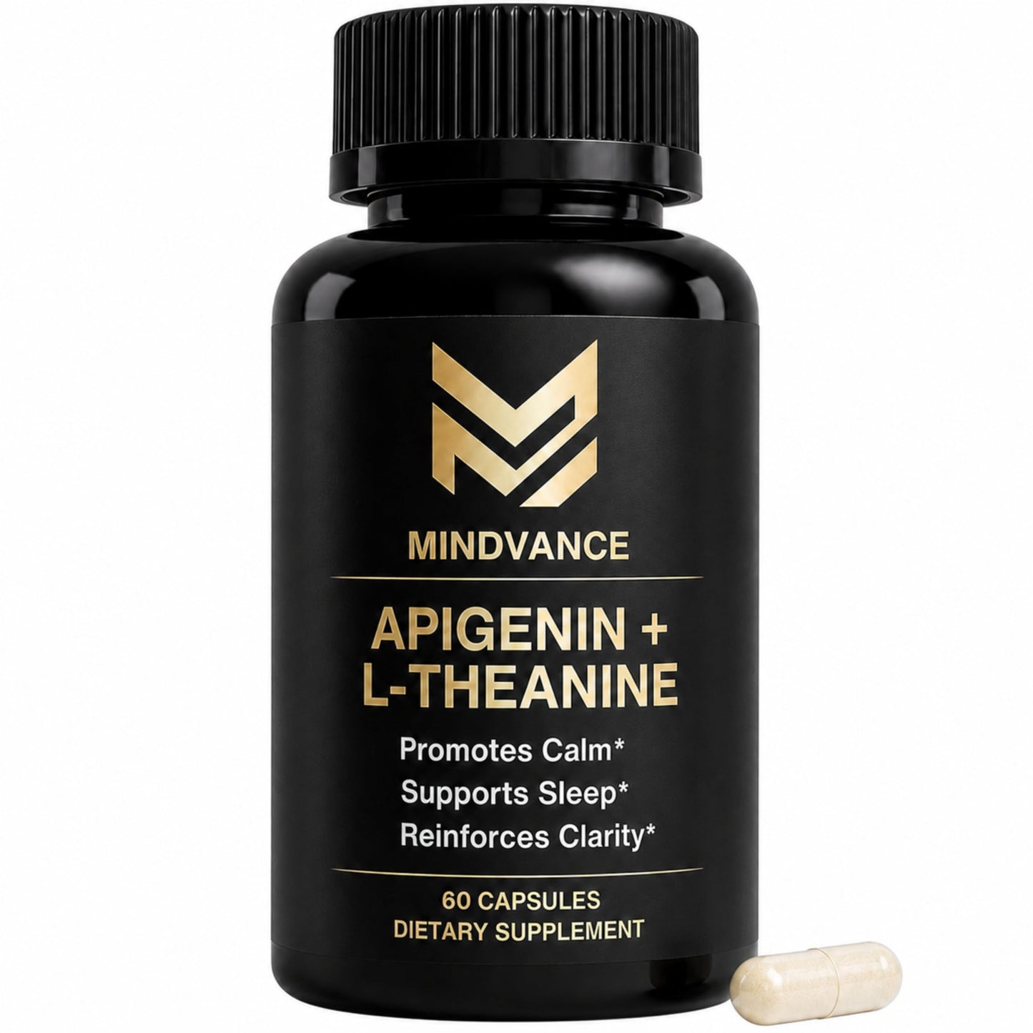 Mindvance Apigenin 100mg with L-Theanine 200mg Capsule, 60 Count