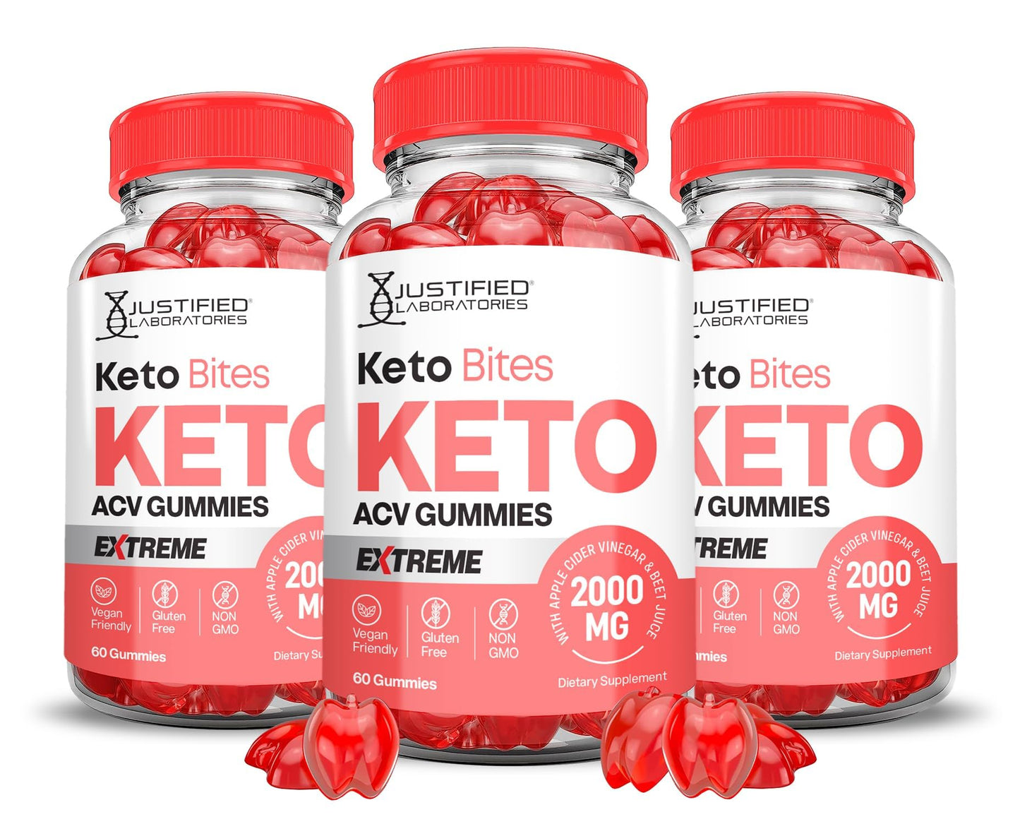 Justified Laboratories Keto ACV Gummies Extreme 2000mg, 180 Count