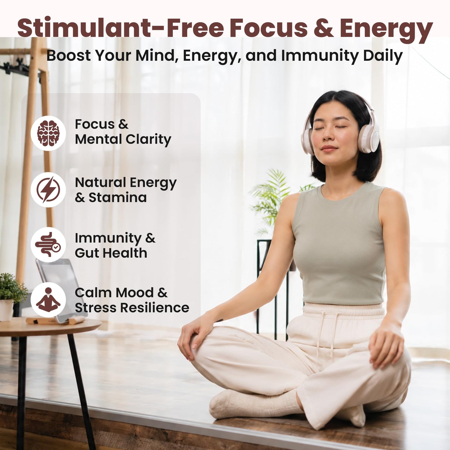 Clear Probiotics Mushroom Gummies for Focus & Energy, 60 Gummies