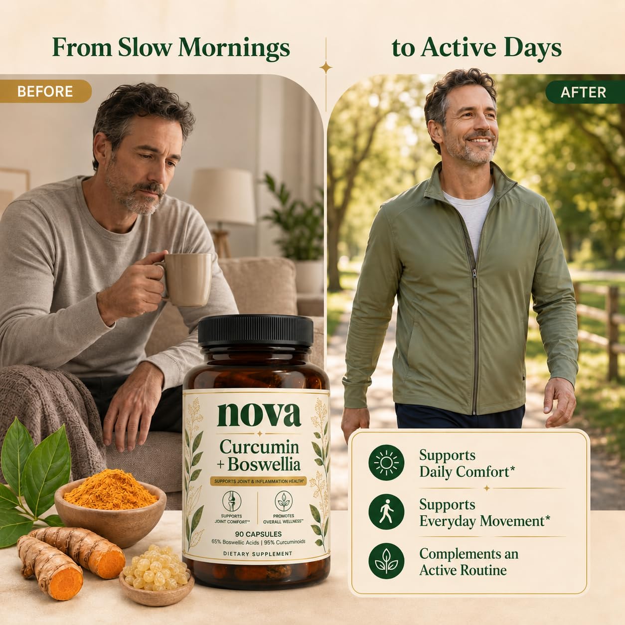 PTZ Crystal Nova Curcumin Boswellia Joint Support Softgel 1 Count