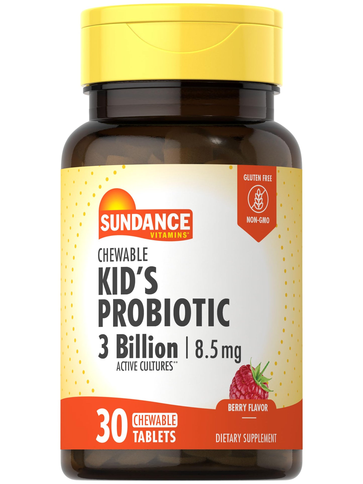 Sundance Chewable Kid's Probiotic 13mg 3 Billion Tablets, 30 Count