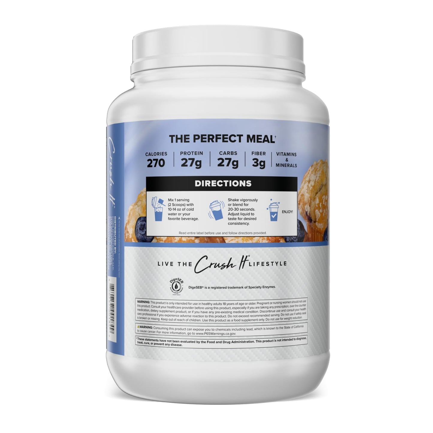 Core Nutritionals MRP Full Spectrum Meal Replacement Protein Powder, Blueberry Crumb Cake, 3 lb, 48 Servings