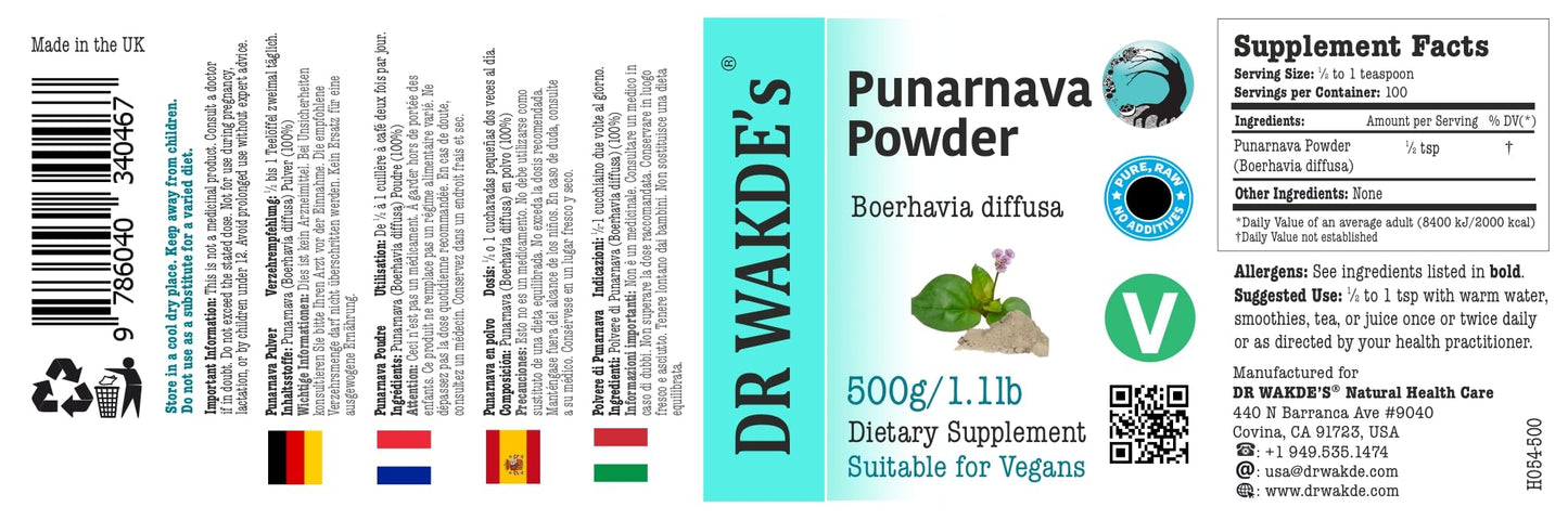 DR WAKDE's Punarnava Powder 17.6 Ounce