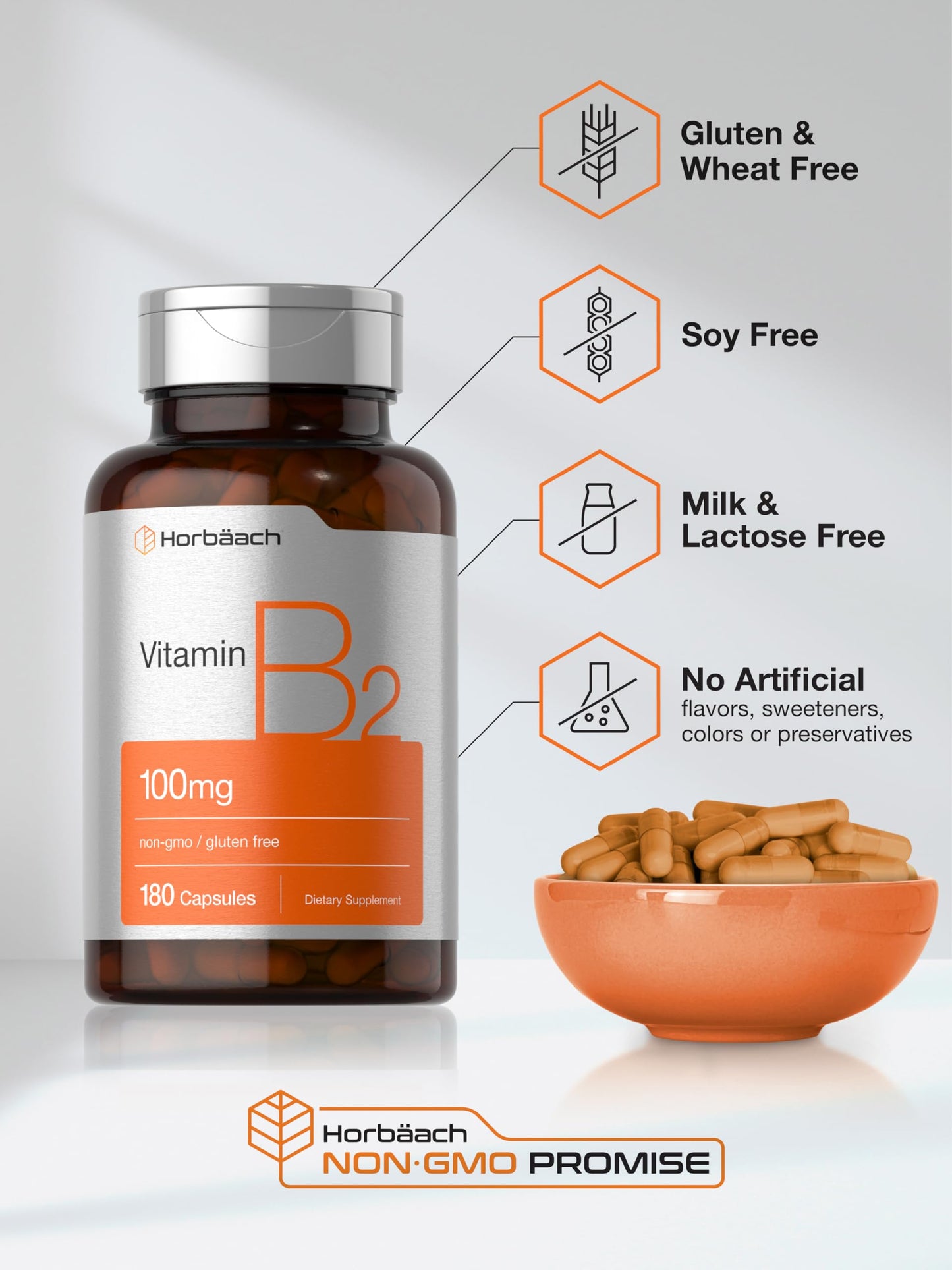 Horbäach Vitamin B2 100mg Tablet 180 Tablets