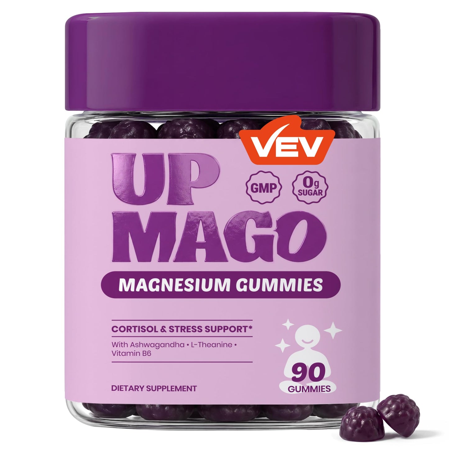 VEV UPMAGO Bisglycinate Magnesium Gummies, 90 Count