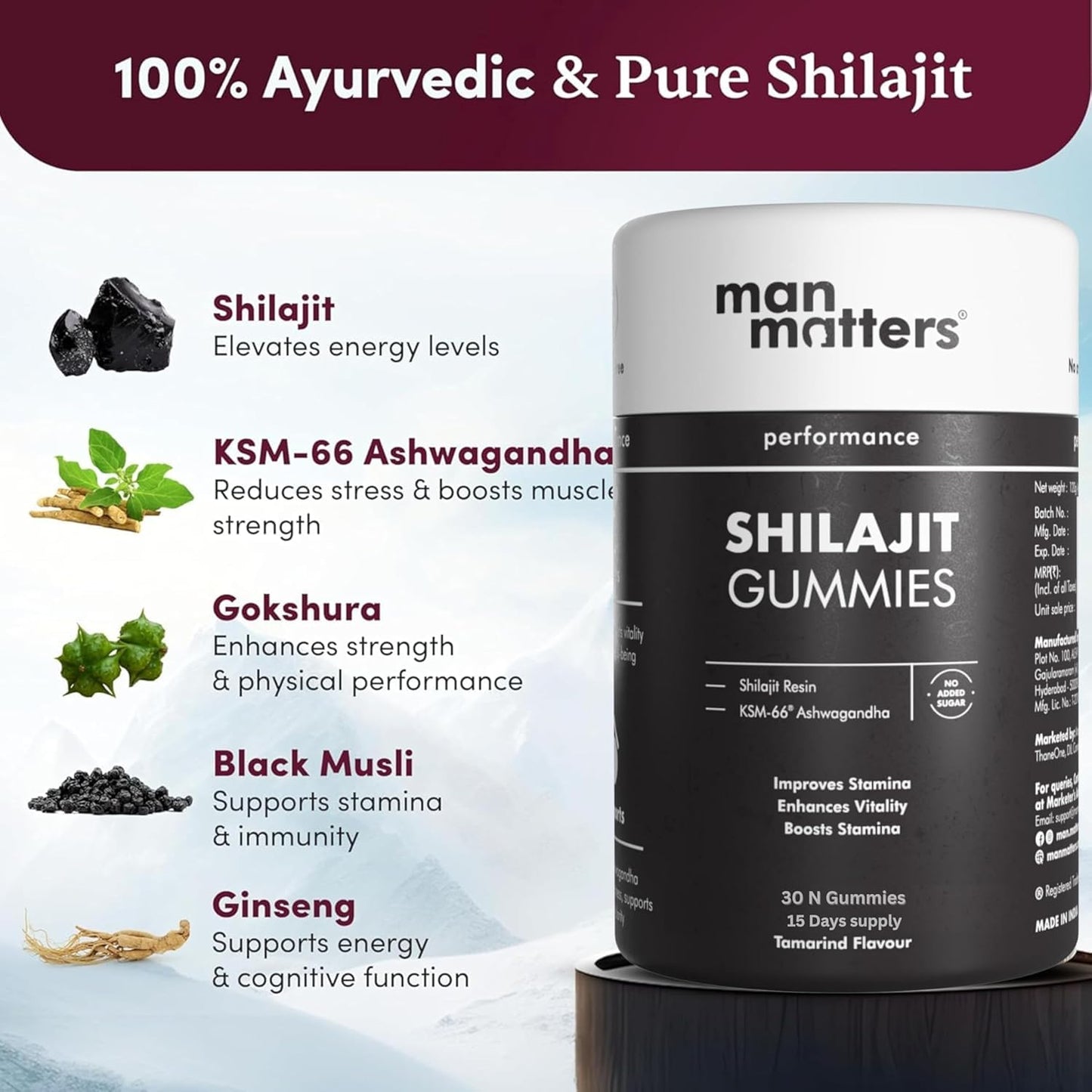 Generic Man Matters Shilajit Gummies for Men, 30 Gummies