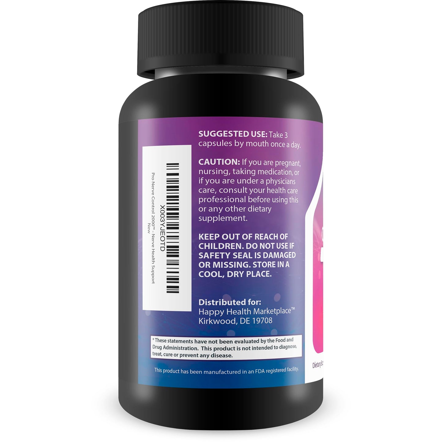Happy Health Marketplace Pro Nerve Control 2000 Nerve Support Capsule, 1 Count