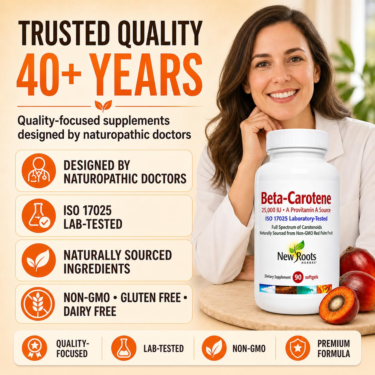 NEW ROOTS HERBAL Beta-Carotene 25,000 IU Softgels 90 Softgels