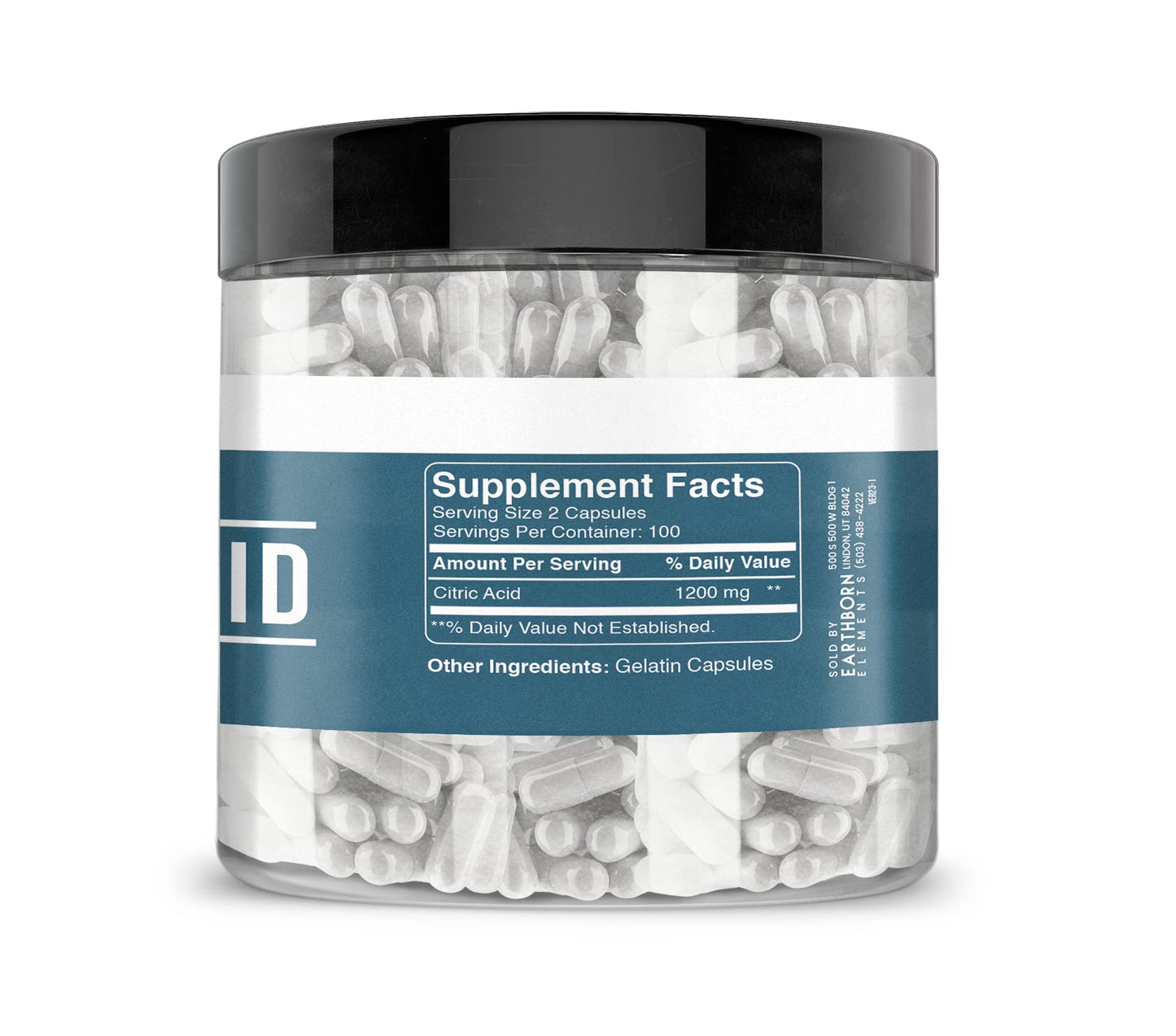 Earthborn Elements Citric Acid 200 Capsules