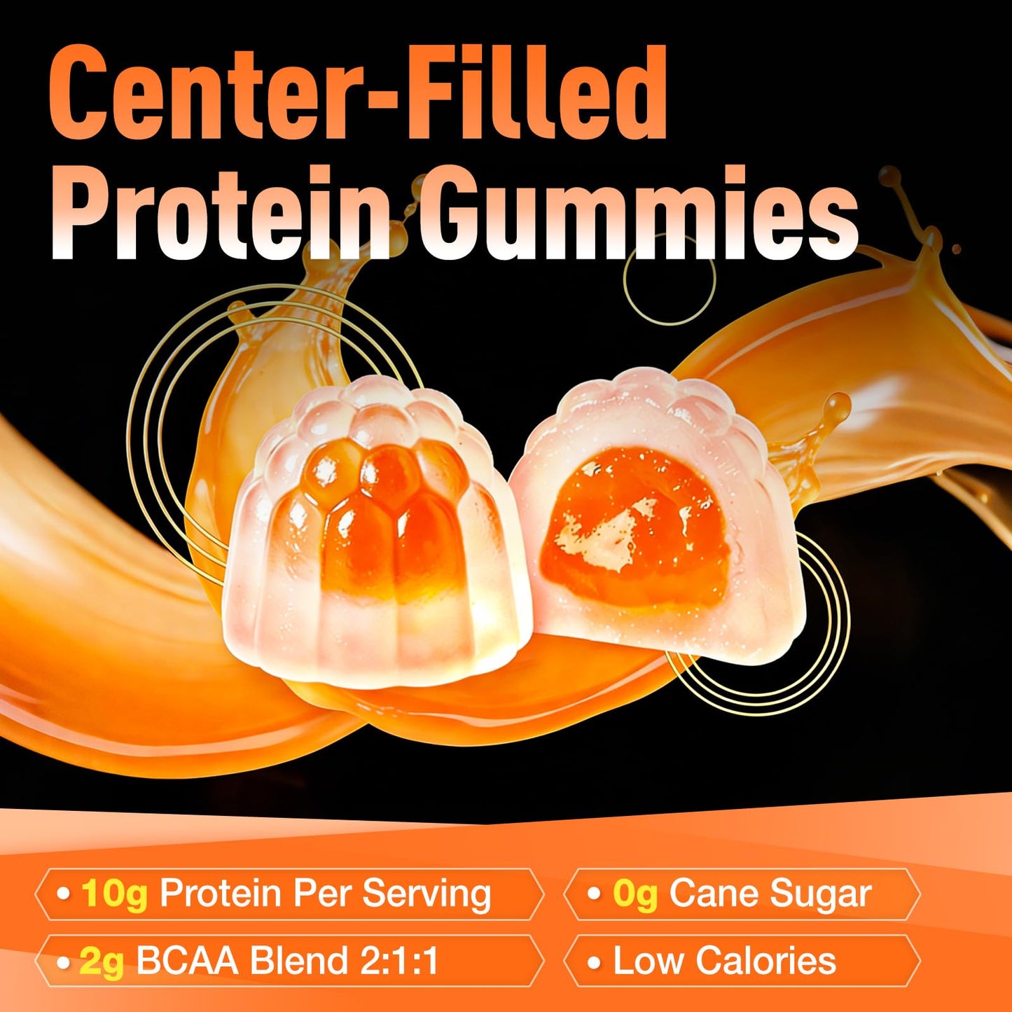 Yutiny Whey Protein Gummies with BCAA 2:1:1, 120 Count