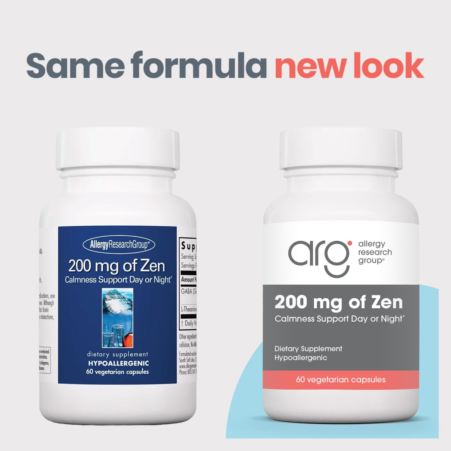 Allergy Research Group Zen GABA L-Theanine Supplement Capsule, 60 Vegetarian Capsules