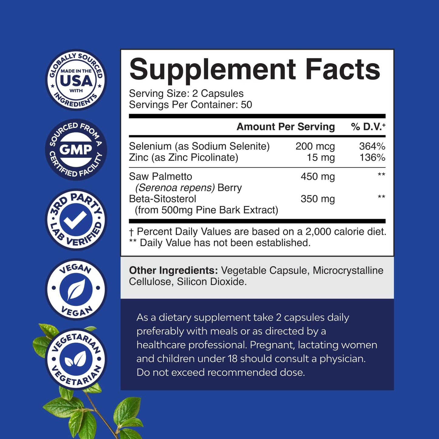 Natures Craft Saw Palmetto for Men with Beta Sitosterol Capsule 100 Count