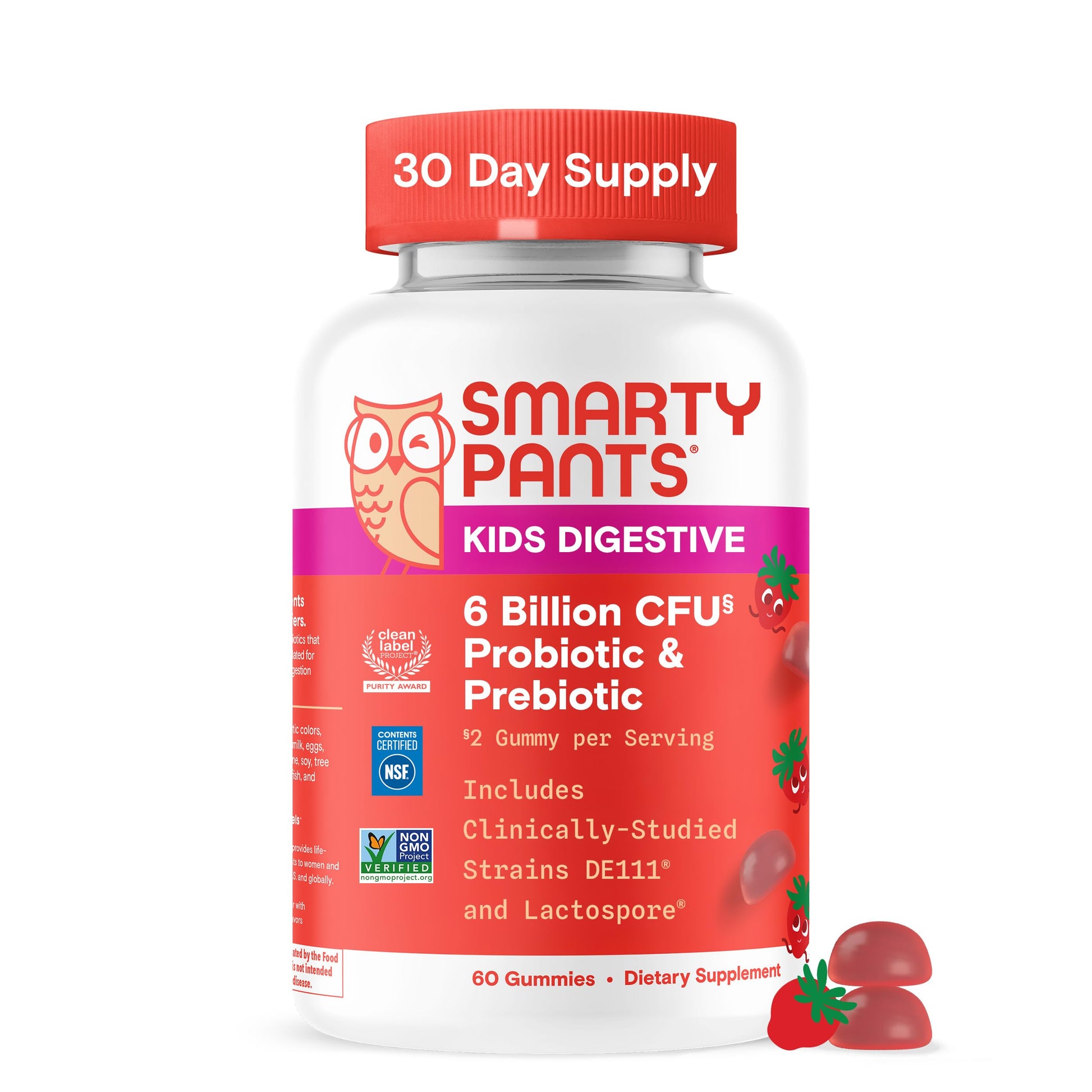 SmartyPants Kids Probiotic & Prebiotic Gummies for Digestive Health, 1 Count