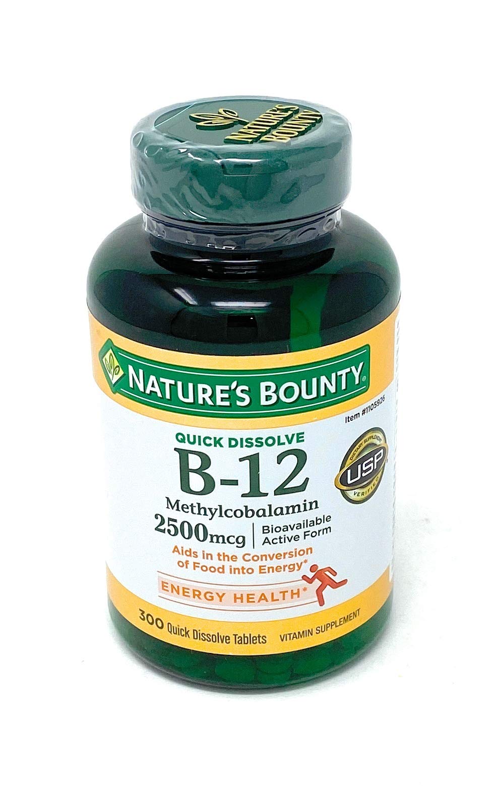 Nature's Bounty Vitamin B-12 2500 mcg, 300 Tablets