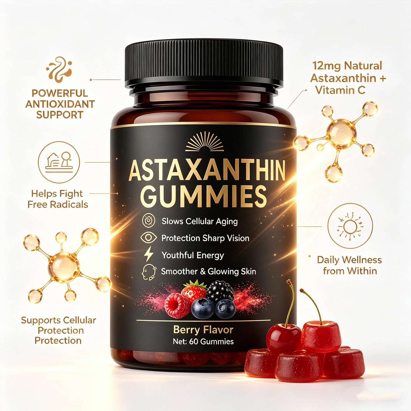 Roreiye Astaxanthin Gummies 60 Gummies